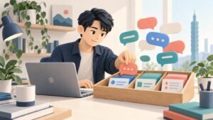 開發者將 AI 對話內容整理成規格一致的資料卡，準備交由程式驗證與處理